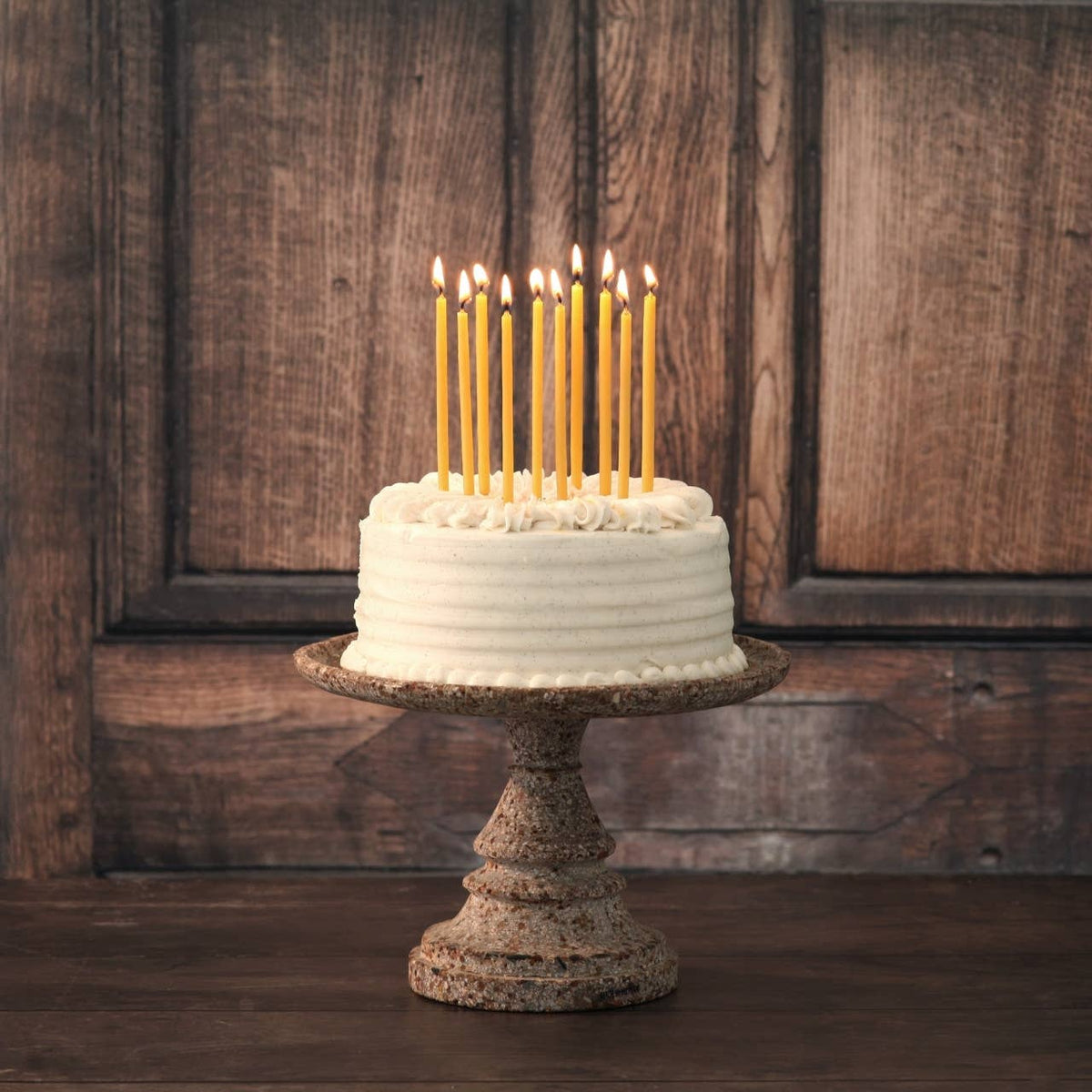 Birthday Candles – 100% Pure Beeswax – 6” Hand-Dipped: Natural