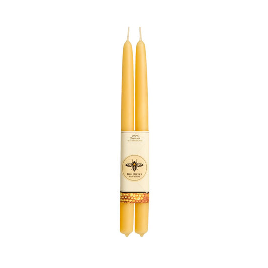 Taper Candles – 100% Pure Beeswax – Hand-Dipped: Natural / Standard (12" x 7/8")