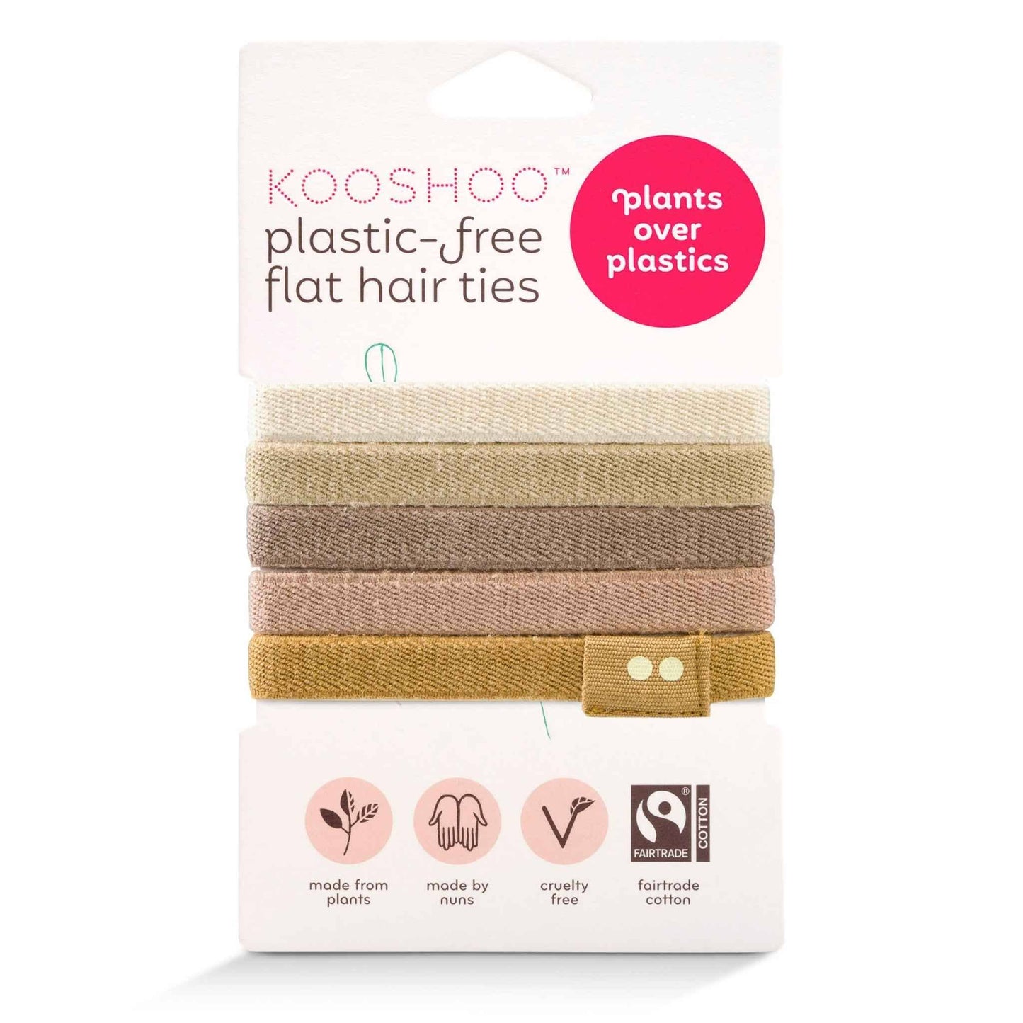 Plastic-free Flat Hair Ties - Biodegradable, Organic, Blond