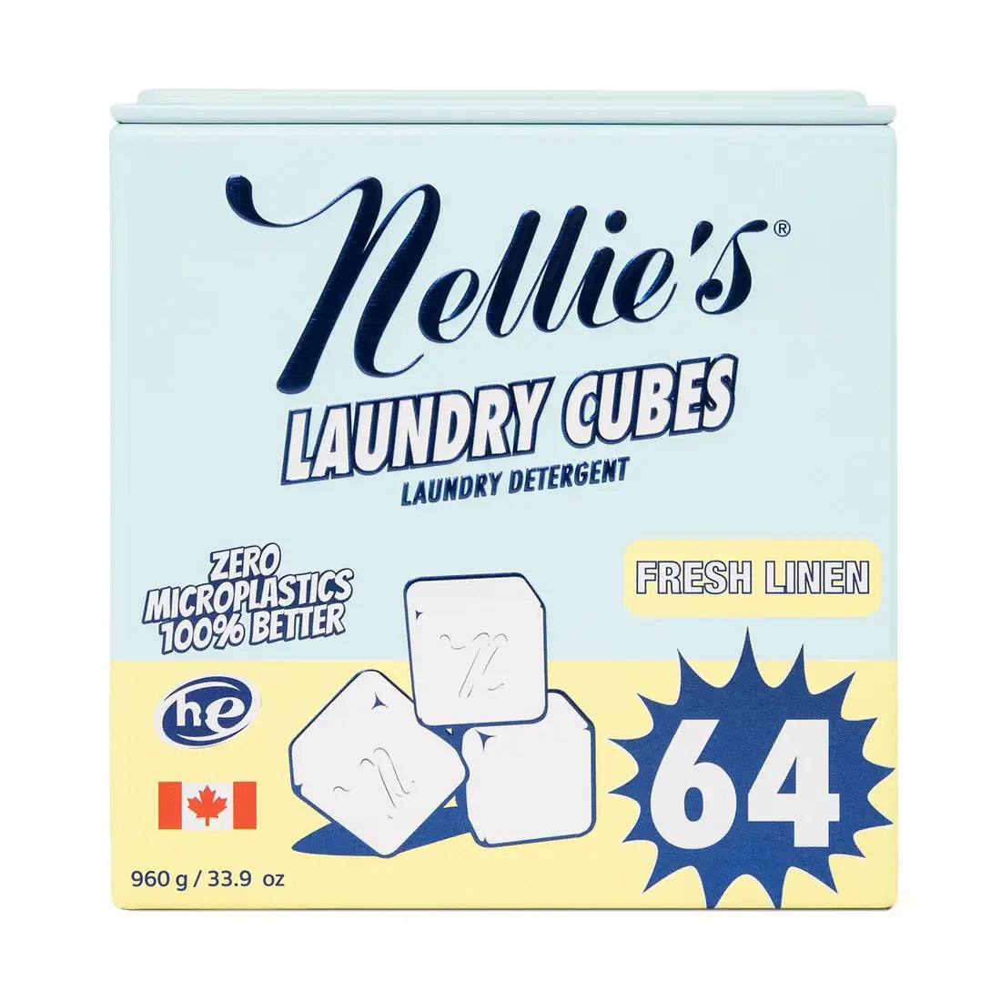 Laundry Cubes - Plastic Free - 64 Load Tin - Linen
