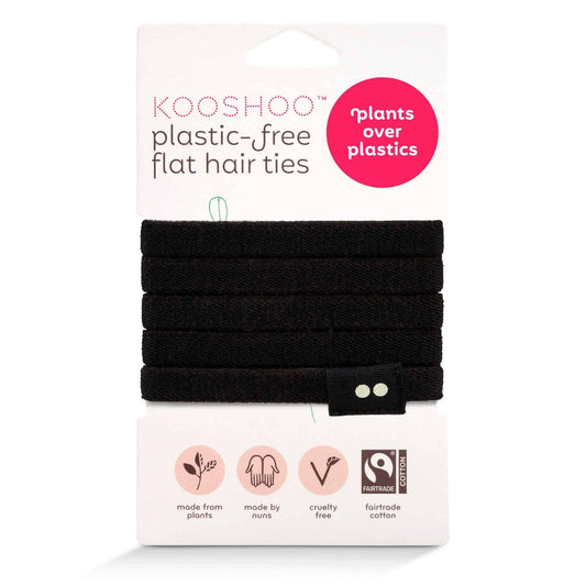 Plastic-Free Hair Ties - Best-Selling Black Organic Elastics