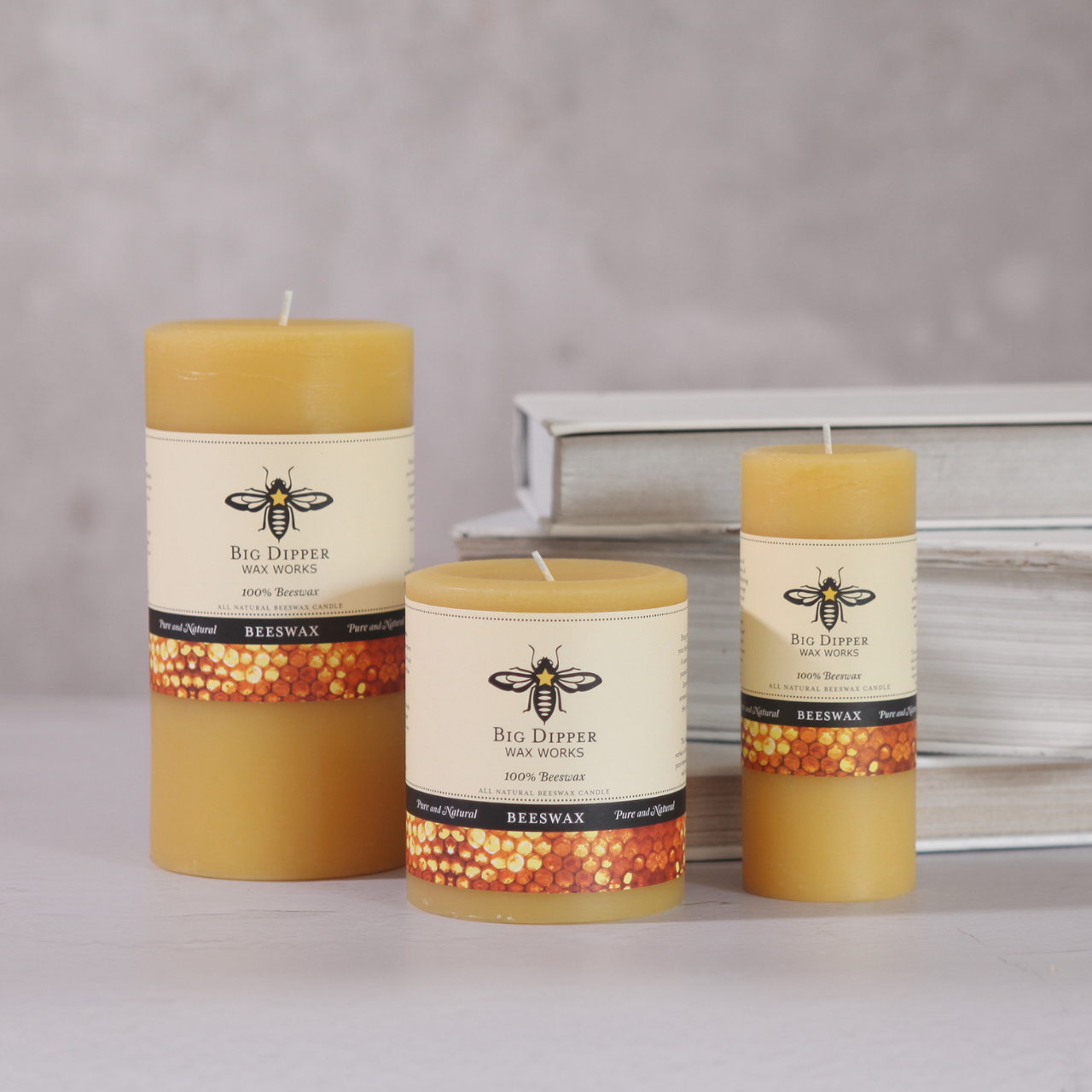 Pillar Candles – 100% Pure Beeswax – Multiple Sizes & Colors