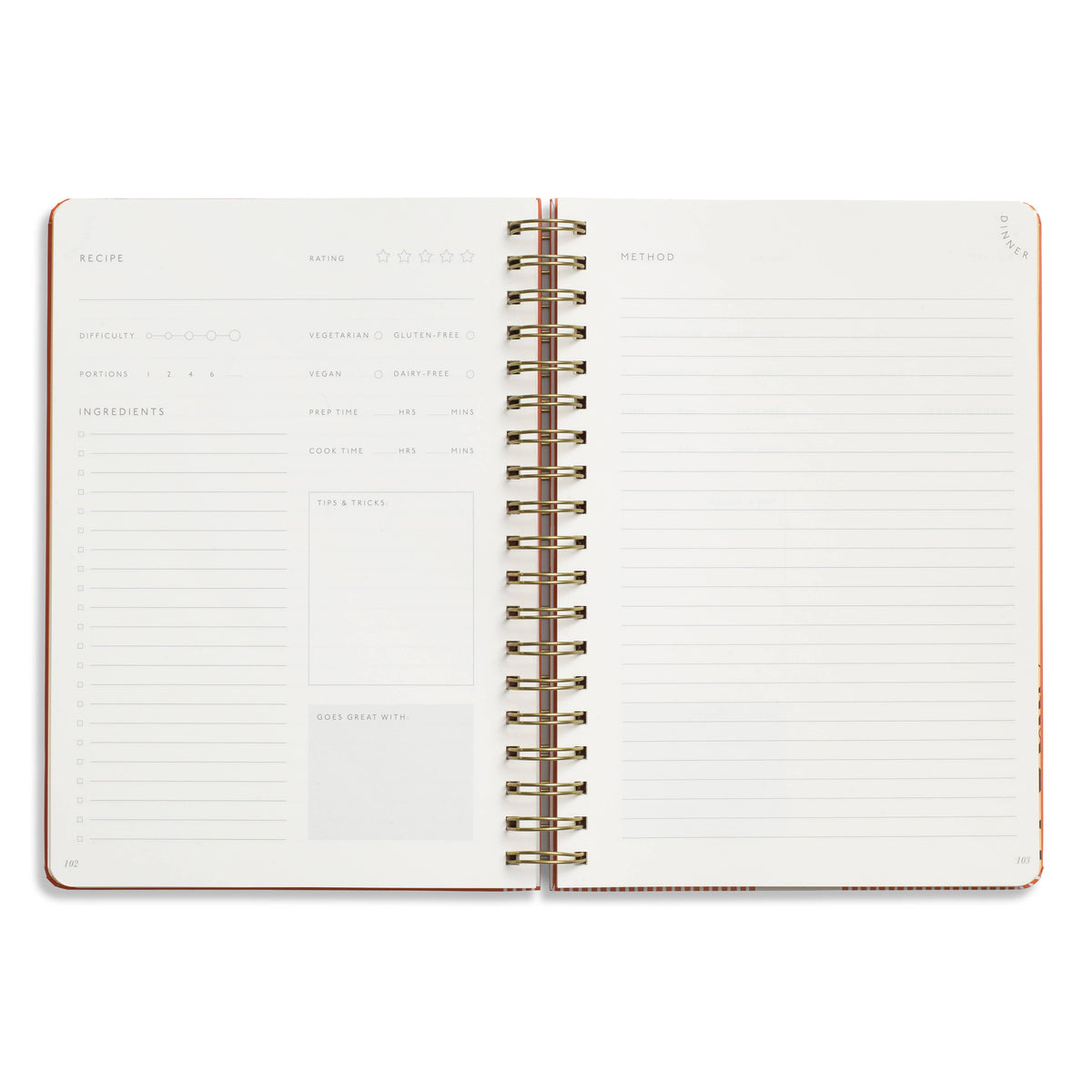 Guided Recipe Journal, Hardcover B5 Spiral - Eat Well