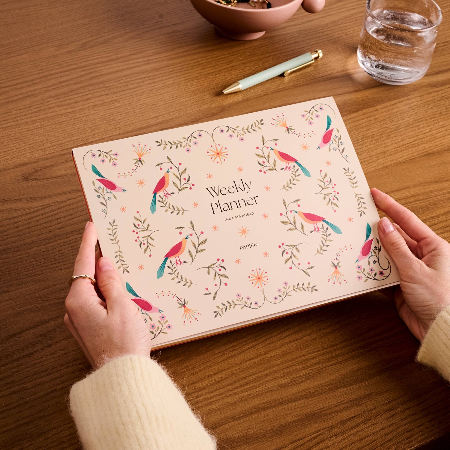Weekly Desk Planner, Undated -  Folklore Birds