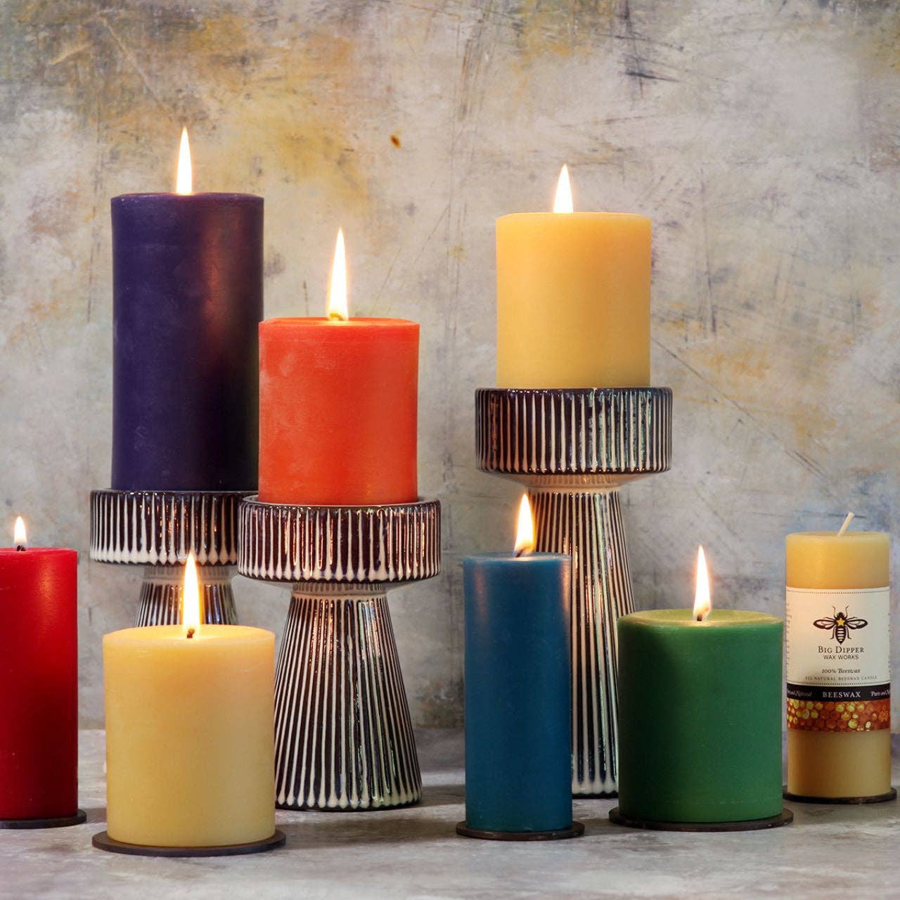 Pillar Candles – 100% Pure Beeswax – Multiple Sizes & Colors