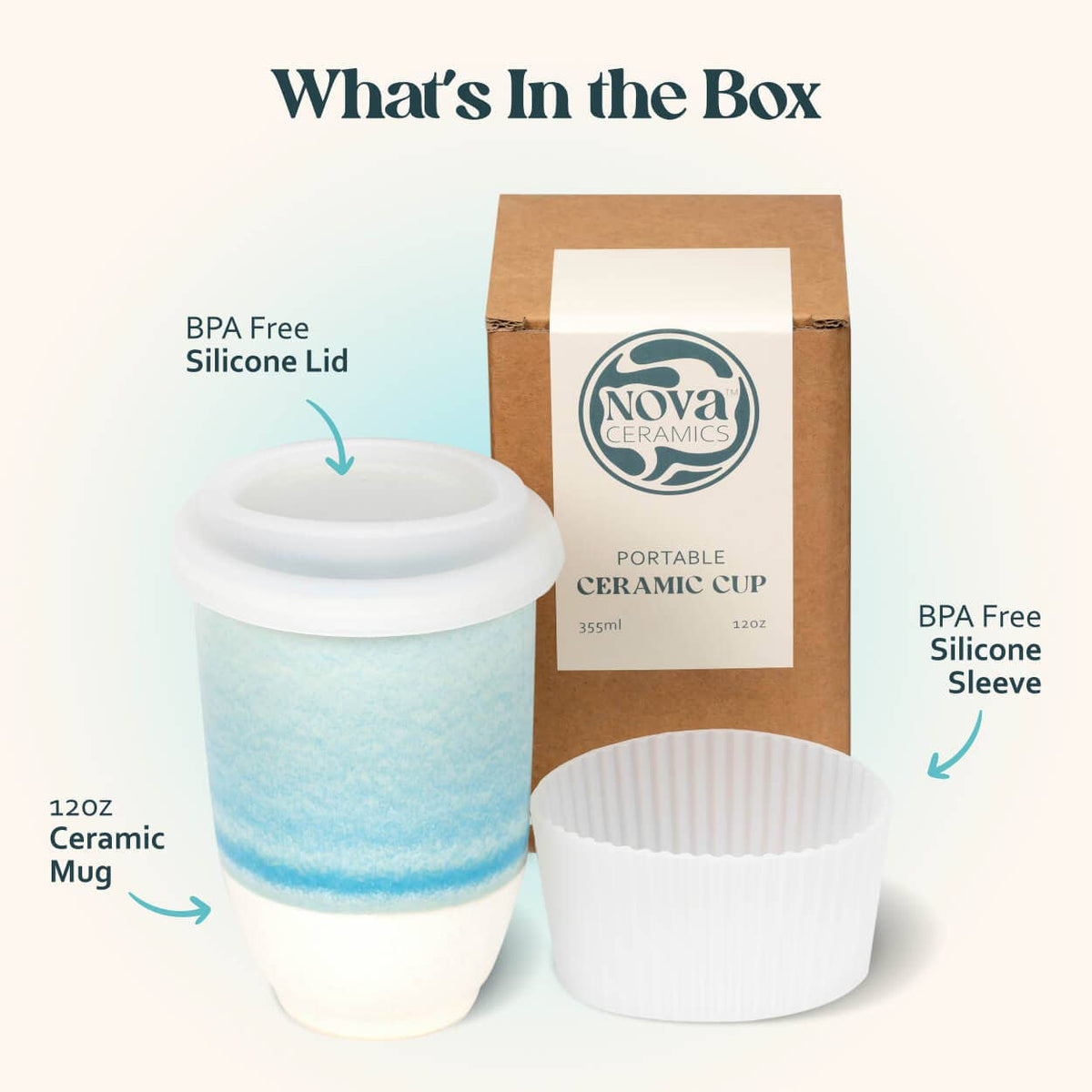 Lagoon Ceramic Coffee Cup – 12oz  Sustainable Coffee Cup