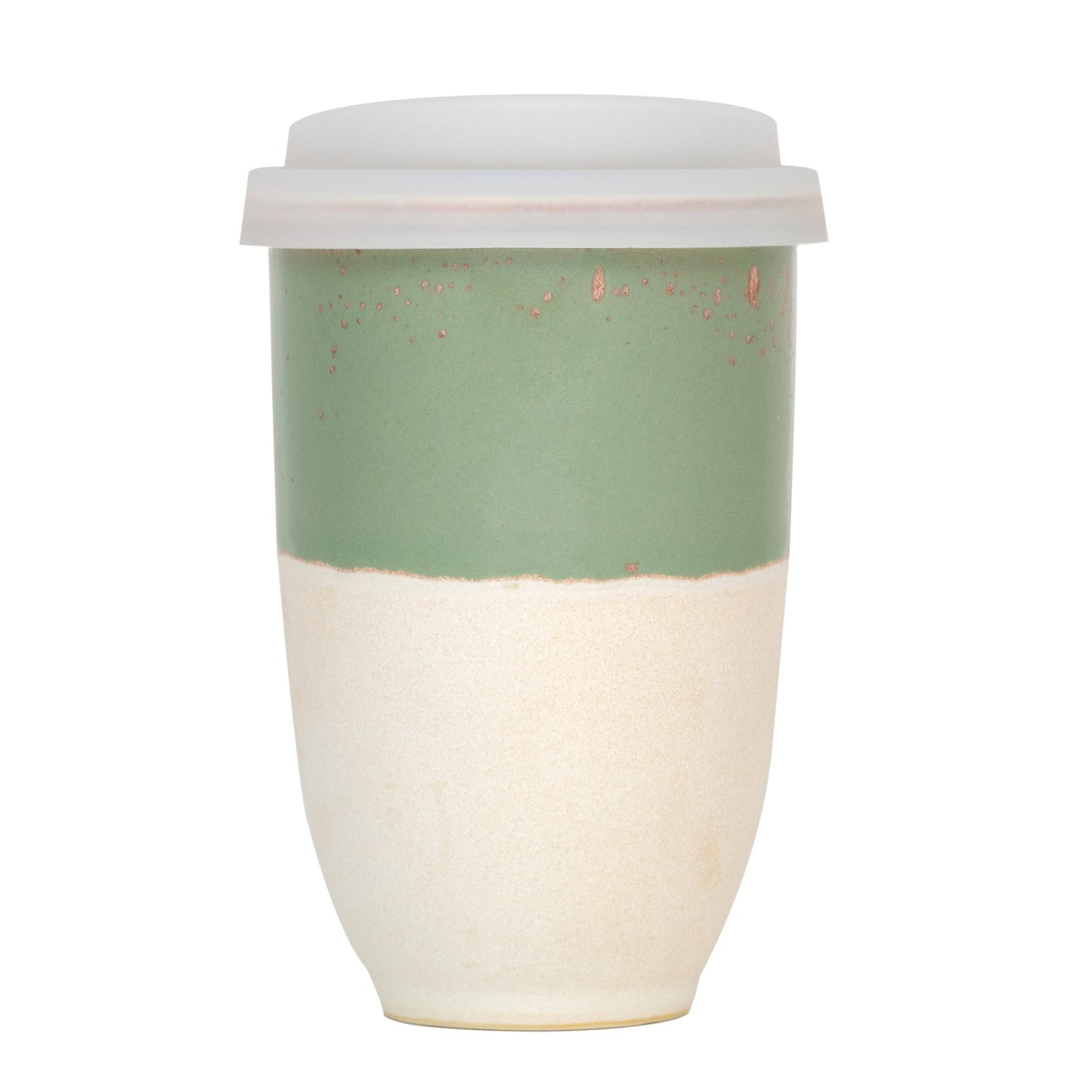 Sage Green Ceramic Travel Mug – 12oz Reusable Cup