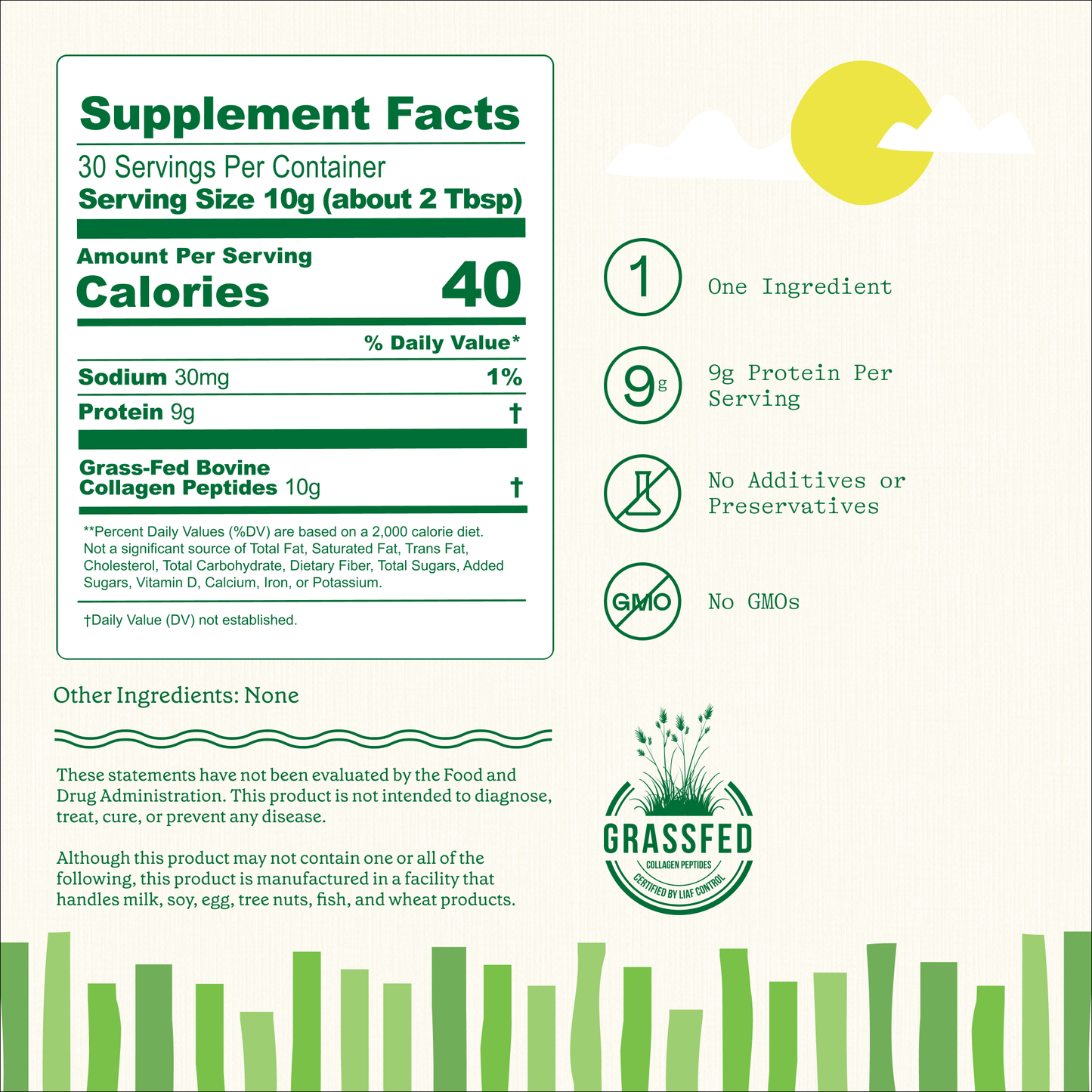 Grass-Fed Collagen Peptides | GoodOnya | 30-Serving Bags