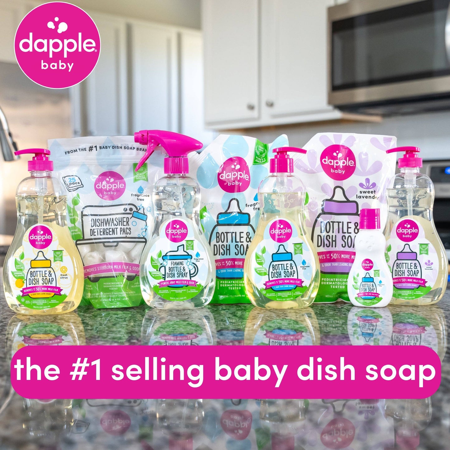 Dapple Baby Bottle & Dish Soap-Fragrance Free 34 oz.