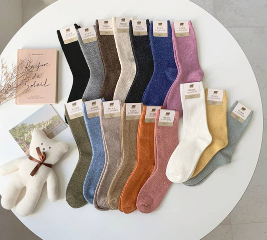 Premium Line 17 Color Options Cashmere Wool Socks