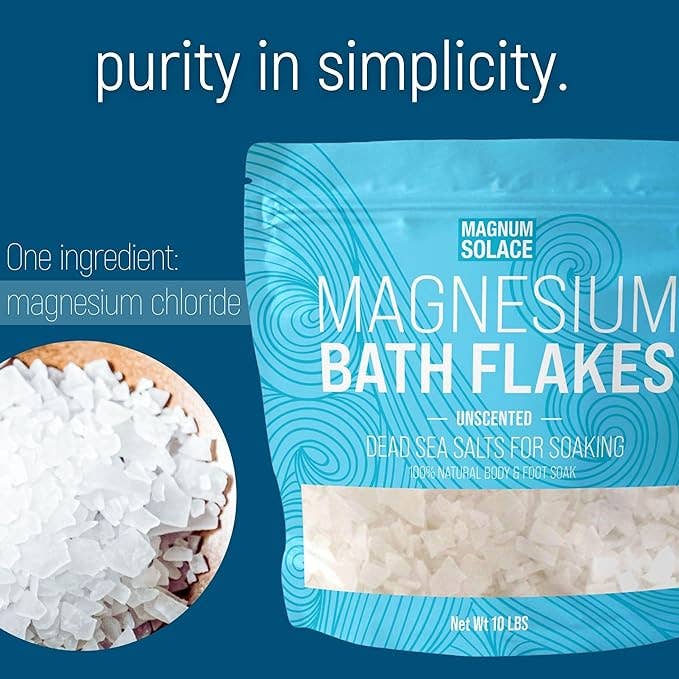 Magnesium Bath Flakes, Dead Sea Bath Salts, Unscented