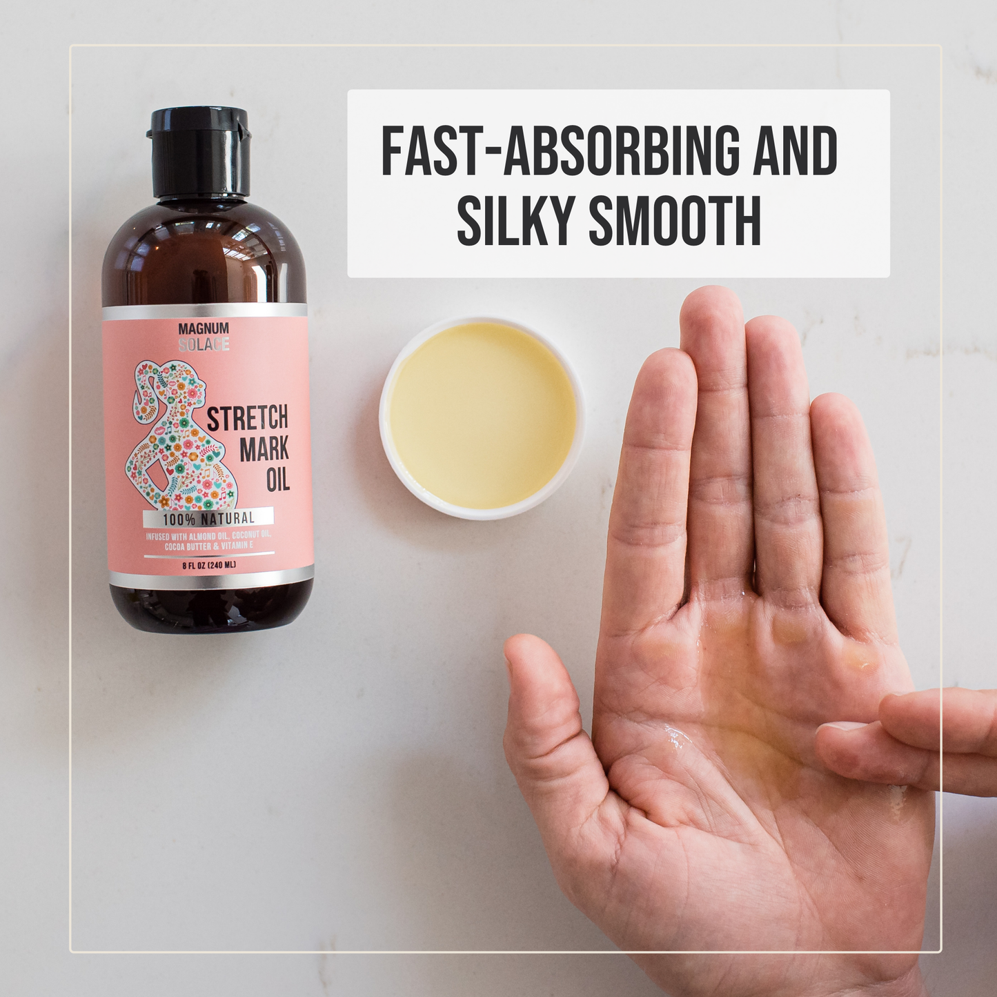 Stretch Mark Oil for Pregnancy - Cocoa Butter, Almond Oil