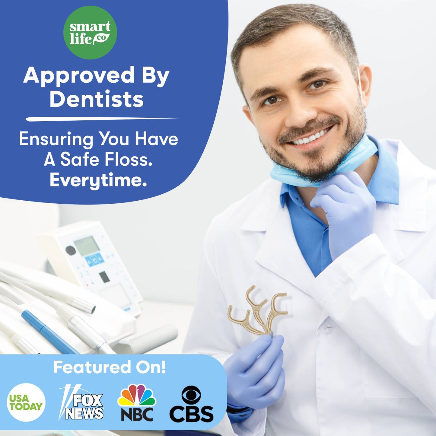 Biodegradable Floss Picks | Mint | PFA Free